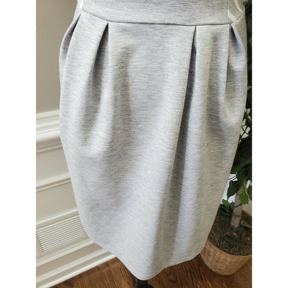 Gap Women's Solid Gray Polyester Scoop Neck Sleeveless Knee Length Dress Size S - Picture 4 of 11
